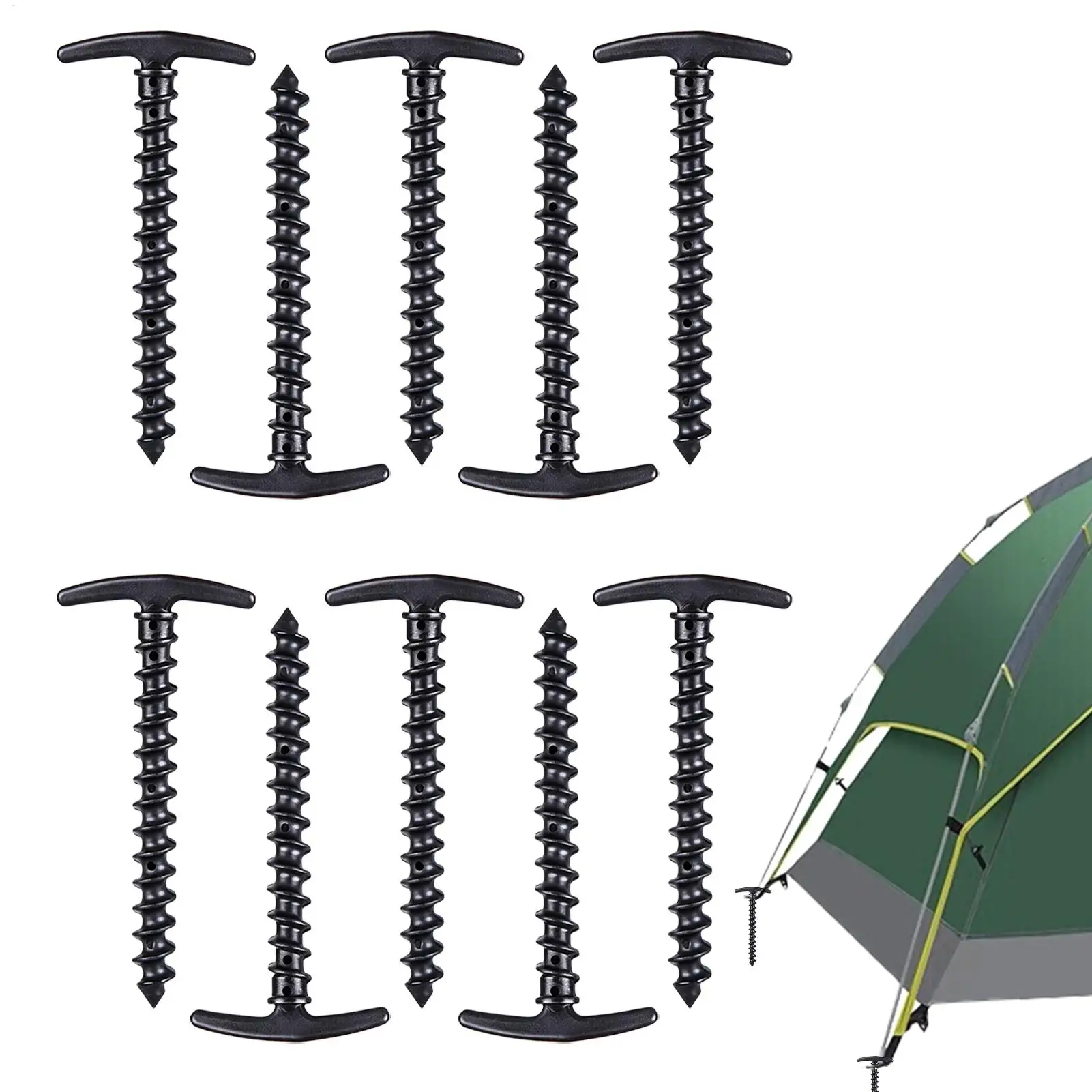 Tent Pegs Ground Nails 10pcs Screw fixing Stakes Outdoor Camping Peg Hiking Tent Pins Windproof Tent Accessories For Outdoor
