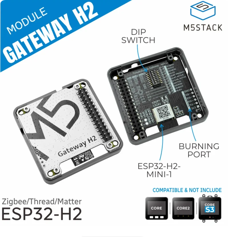 Gateway H2 Module ESP32-H2 RISC-V, Zigbee 3.0/Thread/Matter Support, IEEE 802.15.4, Low Power for Smart Home IoT
