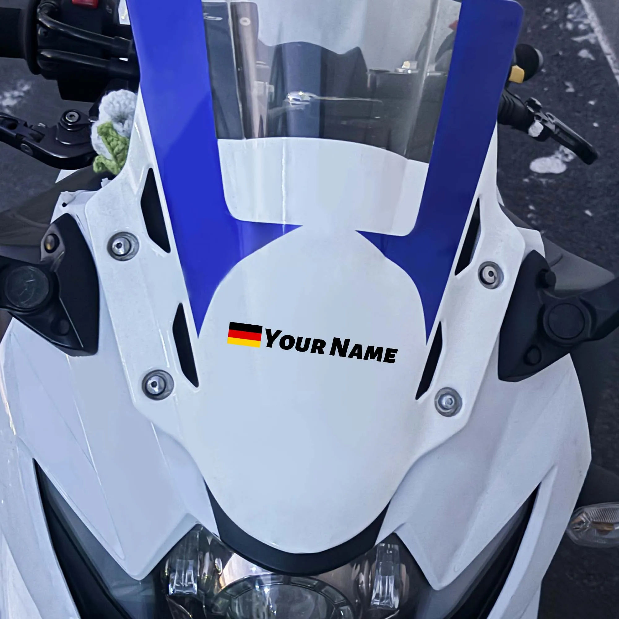 3PCS Custom Flag & Name Bicycle Frame Stickers Waterproof High-quality for MTB Bike Top Tube Helmet Motorcycle Vinyl Decals image 3