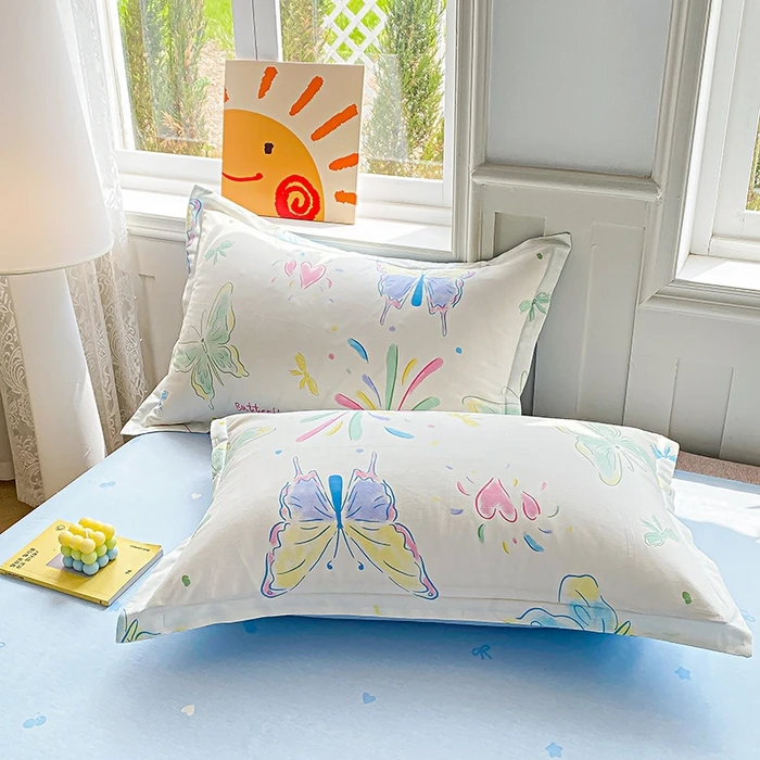High Thread Count Dense Active Printing Pure Cotton Pillowcase Soft Breathable Skin Friendly Home Hotel Bedding Cover Sleeping