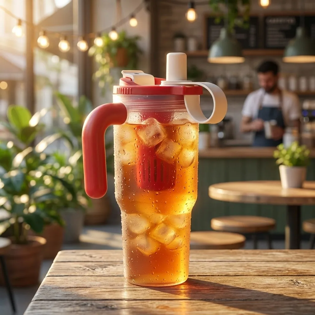 850ml Portable Drinking Bottle Transparent Plastic Water Cup with Straw&Strainer Travel Large Capacity Heat-resistant Tumbler