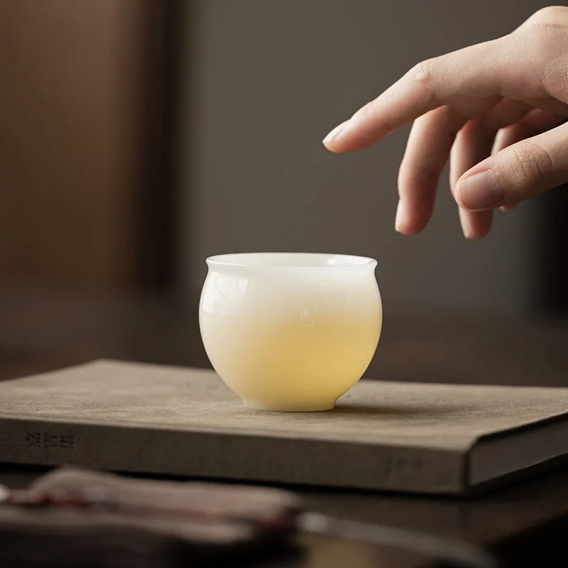 Dehua الأبيض الخزف الجليد اليشم كوب شاي سيراميك ماستر شرب كوب الاستخدام الشخصي الصينية طقم شاي Gongfu تصميم الحد الأدنى هدية #1