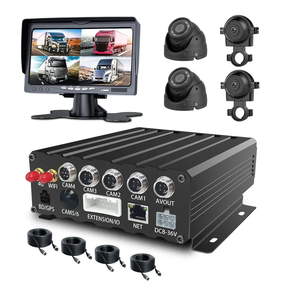 

4G GPS 1080P MDVR CMSV6 720P Car Cam DVR 8 Channel CCTV System with 4 Dome 4 Bullet Cameras Surveillance Trailer for Truck Bus