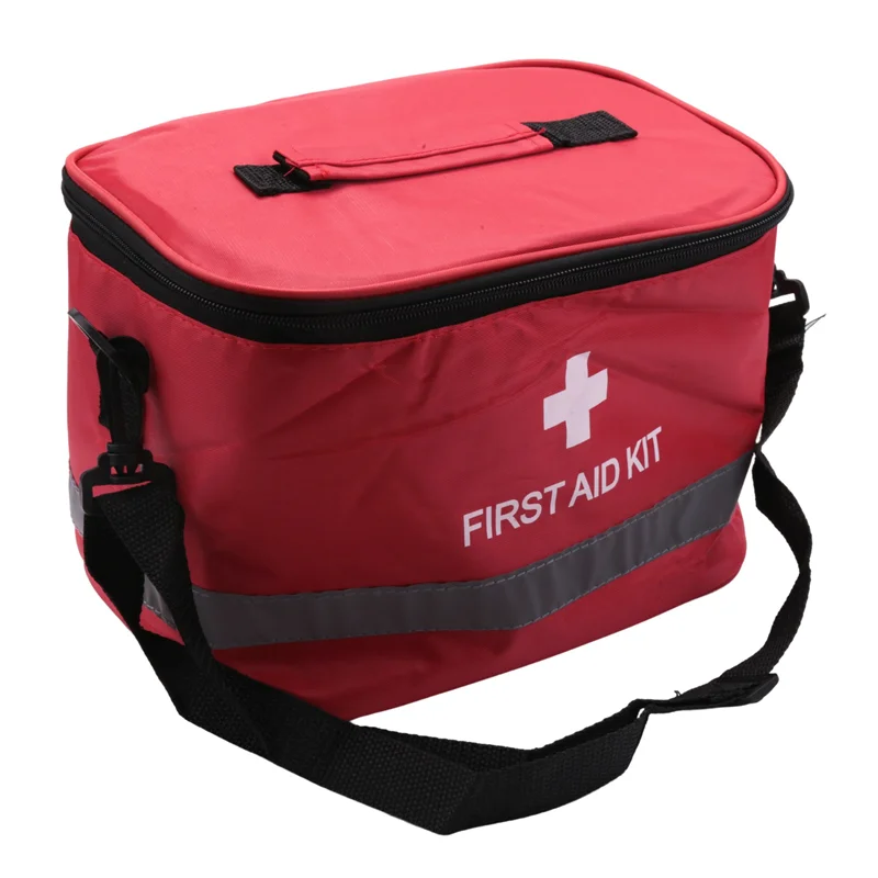 Outdoor First Aid Kit Sports Camping Bag Home Emergency Survival Package Red Nylon Striking Cross Symbol Crossbody Bag