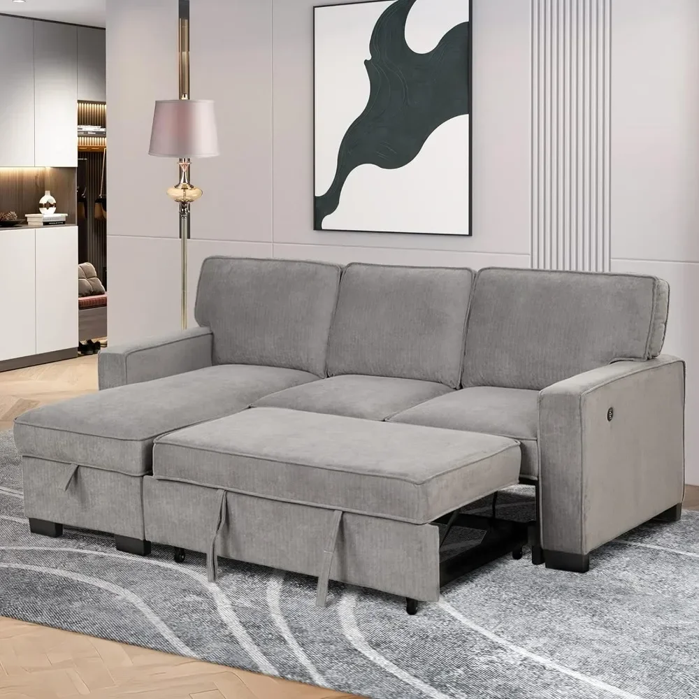 

Convertible Sectional Sofa Couch,L Shaped Sleeper Sofa with Storage Chaise Convertible Sofa Bed with Reversible Chaise,Sofa Beds