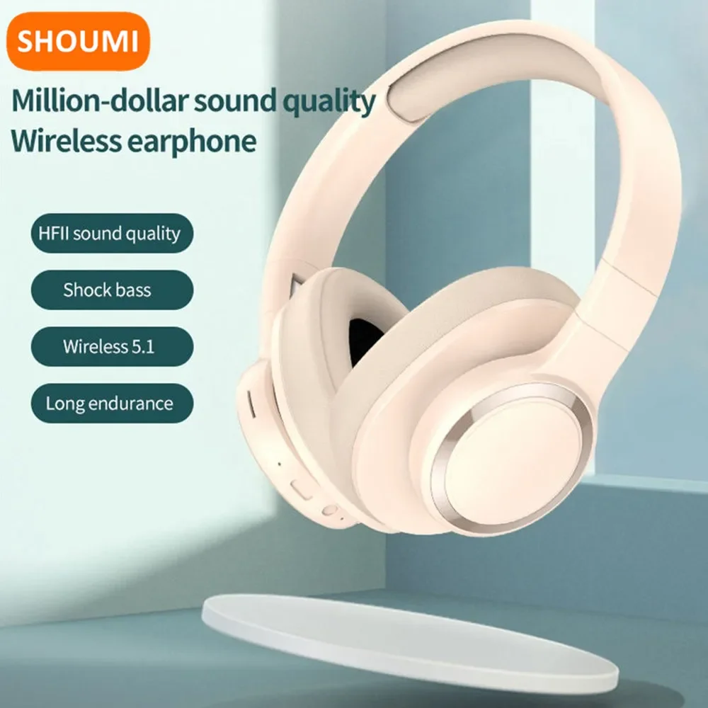 Shoumi 2023 سماعات لاسلكية طويلة التحمل بلوتوث سماعة سماعة كبيرة الكمون المنخفض عقال سماعة الألعاب مع هيئة التصنيع العسكري #1