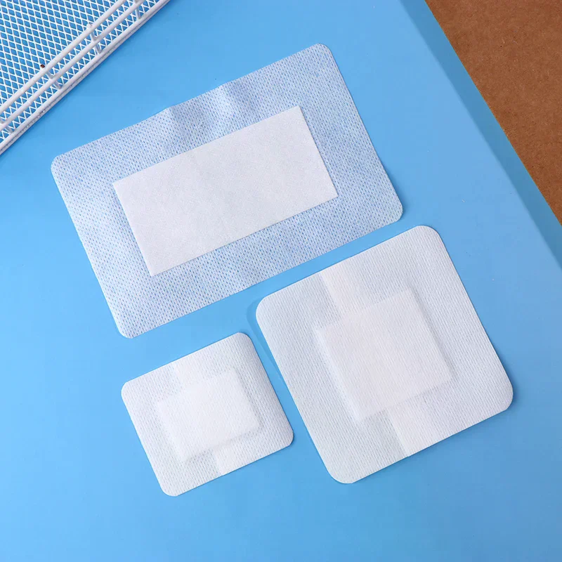 /YOV/10Pcs Wound Dressings Breathable Edge Gauze Pads Soft Non-woven Bandages Self-adhesive Wound Dressings Outdoor Elastic Tap