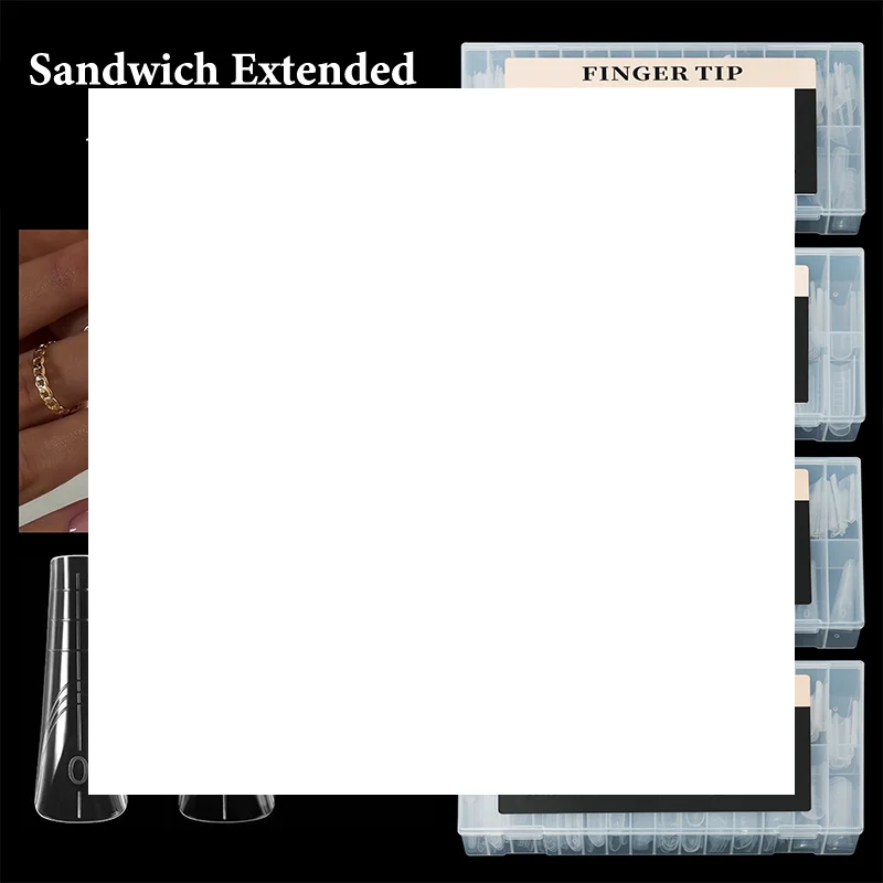 280 قطعة ساندويتش أشكال مزدوجة وصلات لإطالة الأظافر قالب علوي نعش اللوز أكريليك قوالب سفلية 14 أحجام أشكال أظافر #1