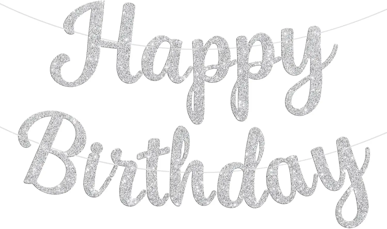 Glitzerndes Banner-Schild „Happy Birthday“, Geburtstagsgirlande, Wandtür, Banner, Flagge für Damen, Herren, Jungen, Mädchen, Party-Hintergrunddekorationen – Detail 16