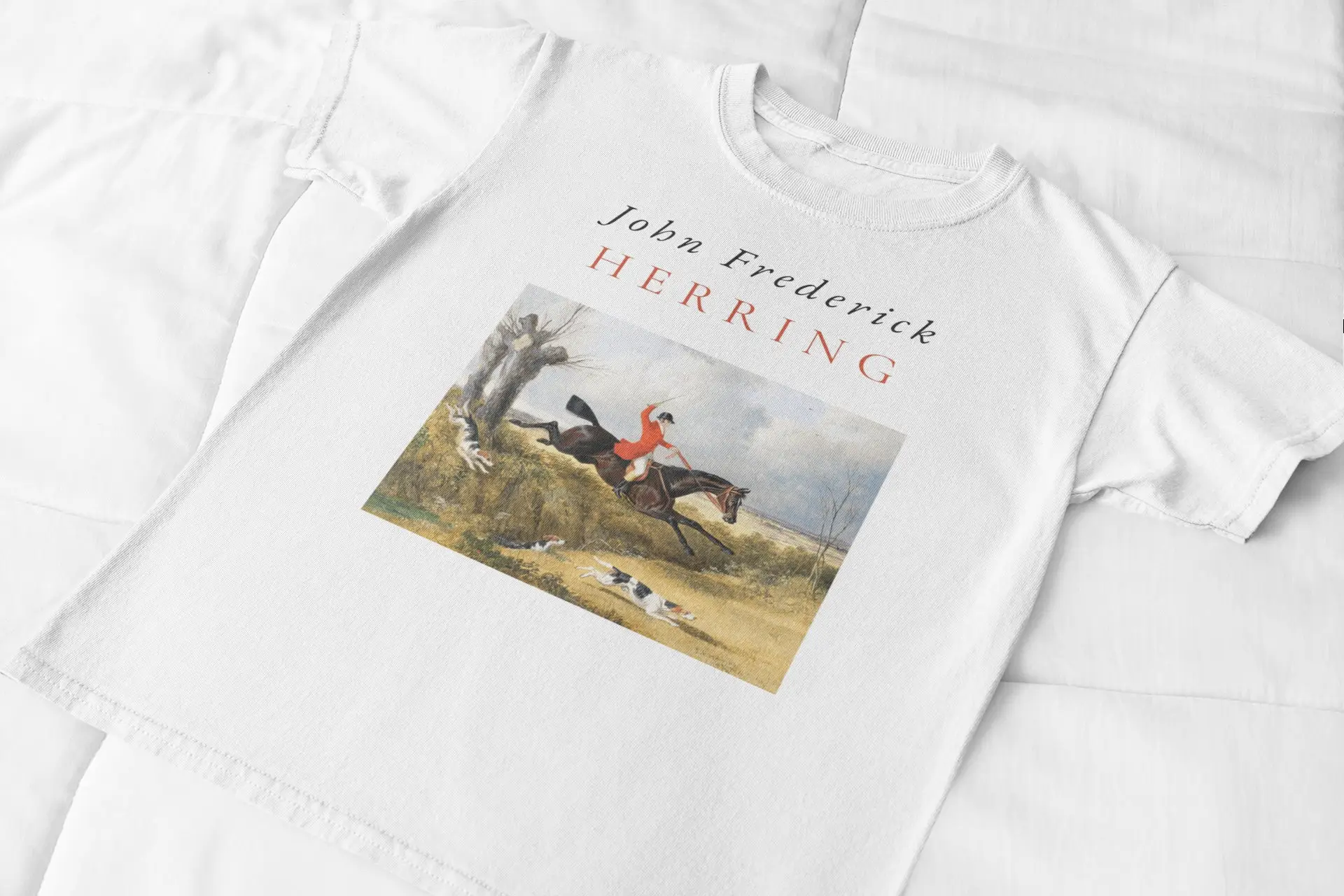 Foxhunting Clearing A Ditch By John Frederick Herring Sr T Shirt British Painter 100 Cotton