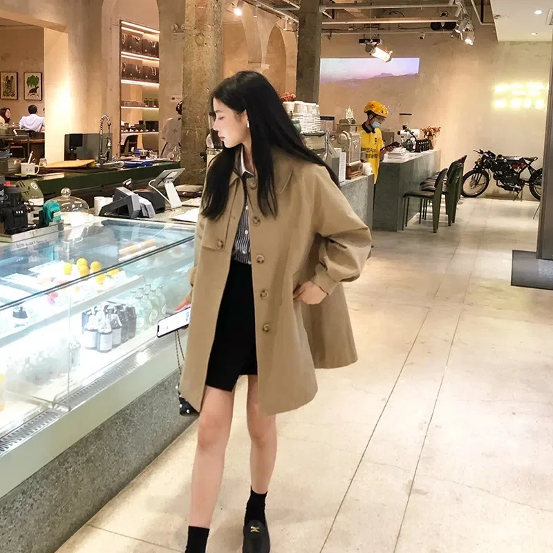 

Весенние и осенние сезонные пальто и куртки, женский плащ средней длины в консервативном стиле, уличная одежда, брендовые темпераментные топы