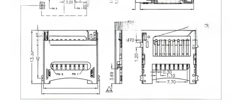 1-5 Stück SD/MINI/TF/SIM/NANO/MICRO Kartenhalter-Schacht mit Selbstauswurfmechanismus – Detail 7