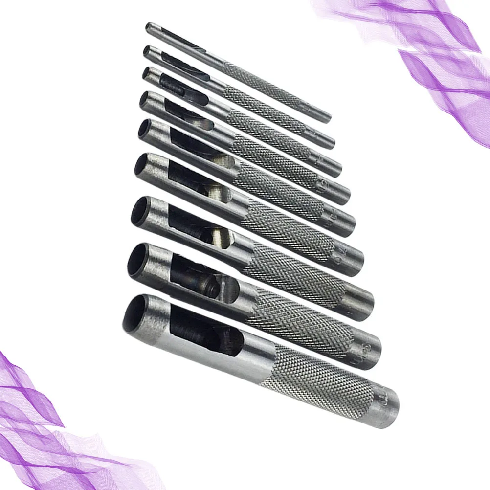 

9Pcs Hole Punch 25Mm 3Mm 4Mm 5Mm 6Mm 7Mm 8Mm 9Mm 10Mm Belt Punch Chisel Hole Cutter for Crafting Tool
