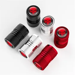 4x Melting Red Skull Car Wheel Tire Caps Air Valve Stem Cover Universal for Auto Motorcycle Bike Accessoires