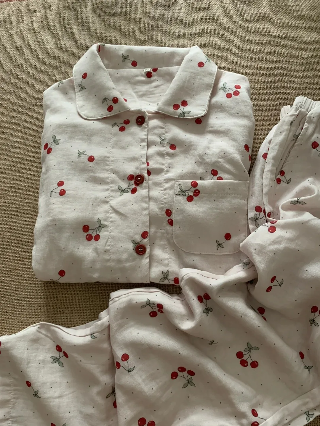 Class a Pure Cotton Baby Double Layer Muslin Long Sleeve Sleepwear Women's New 2026 Cotton Linen Comfortable Breathable Summe...