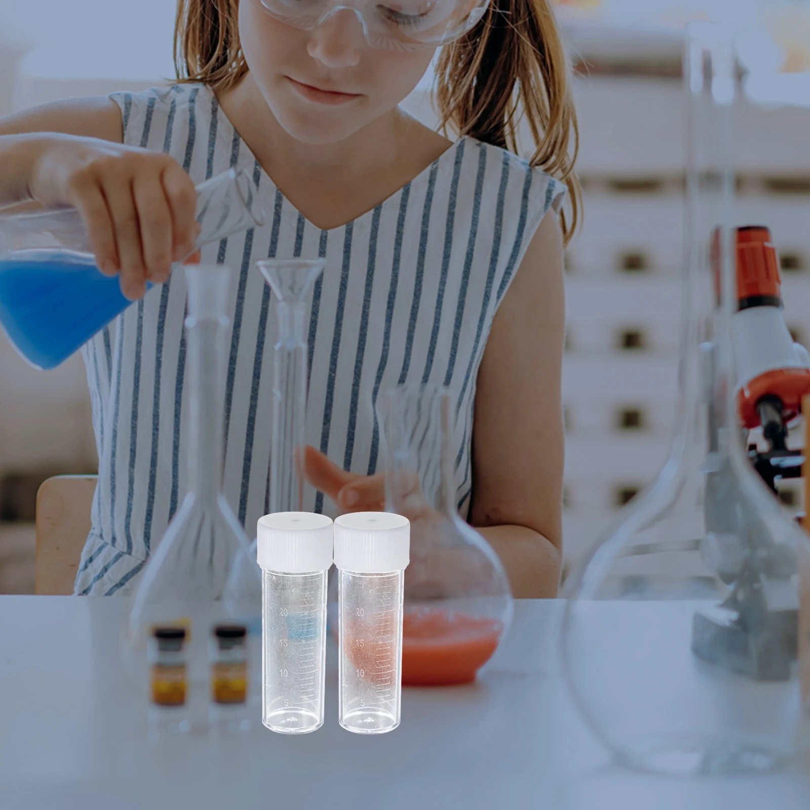 

50pcs Plastic Test Tubes With Caps Transparent Specimen Storage Containers Leak Proof Medical Lab Sample Jars Stool Urine