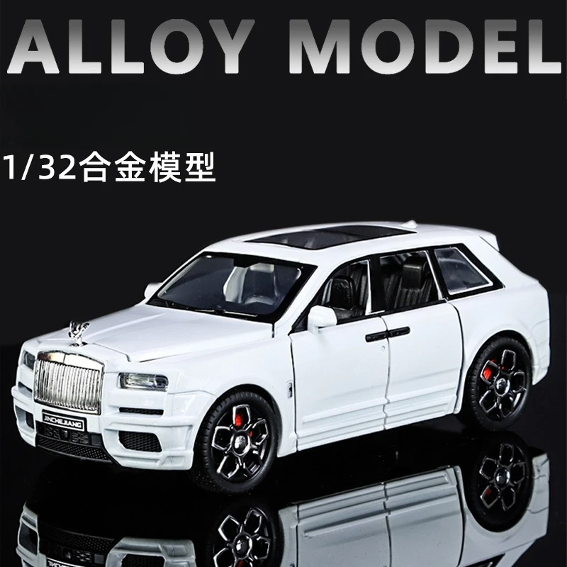 

Модель автомобиля Cullinan из сплава, масштаб 1:32, с функцией отката, звуком и светом, коллекционная, подарочная, литая под давлением