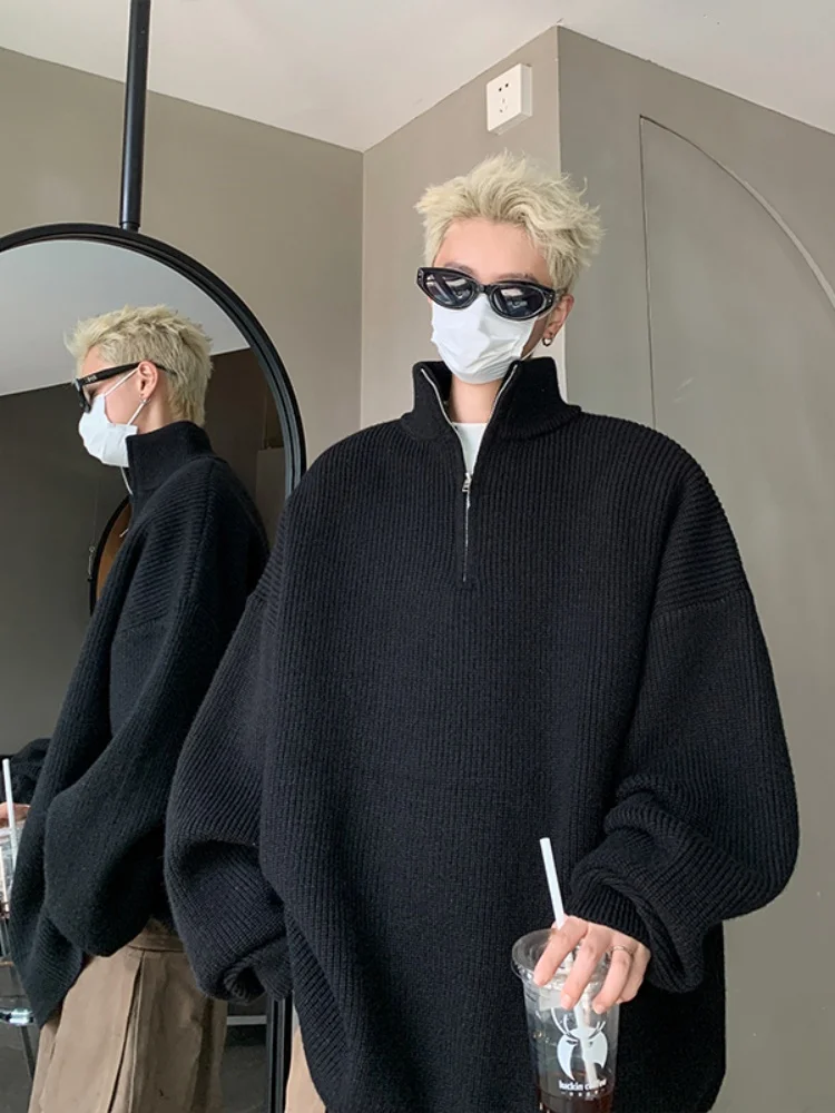 

Men's Knitted Sweater f Zipper Autumn Winter Faion Casual Comfortable Loose Fit American Sle Cool Haome Top