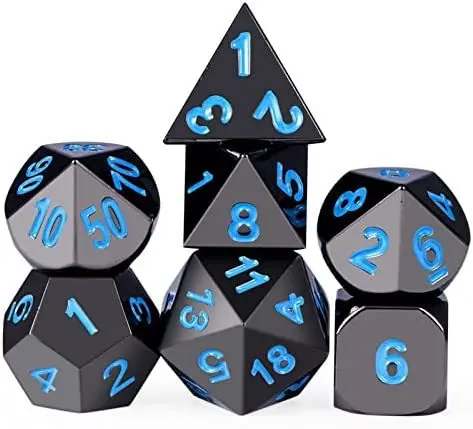 

Metal Dice Set for D&D, TRPG, Cthulhu RPG Polyhedral Dice for Dungeons and Dragons, Call of Cthulhu, Tabletop Role Playing Games
