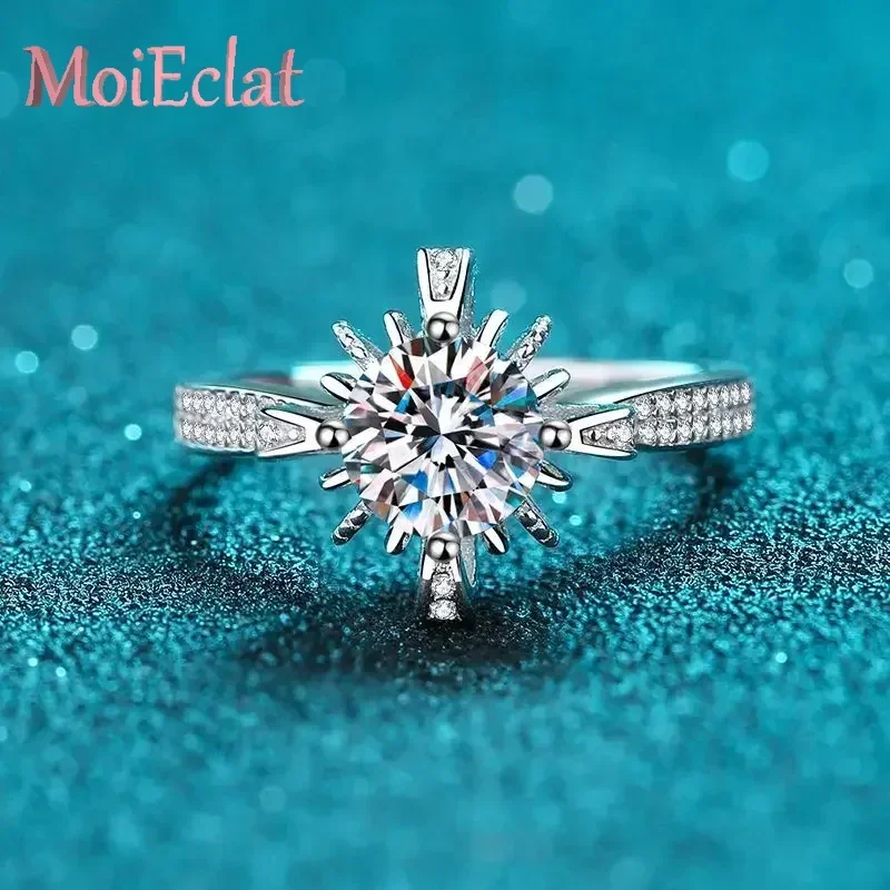 

Luxury 1carat Moissanite Flower Rings for Women, High-Quality Wedding Fine Jewelry Platinum Pt950 Ring Gemstone Good Gift