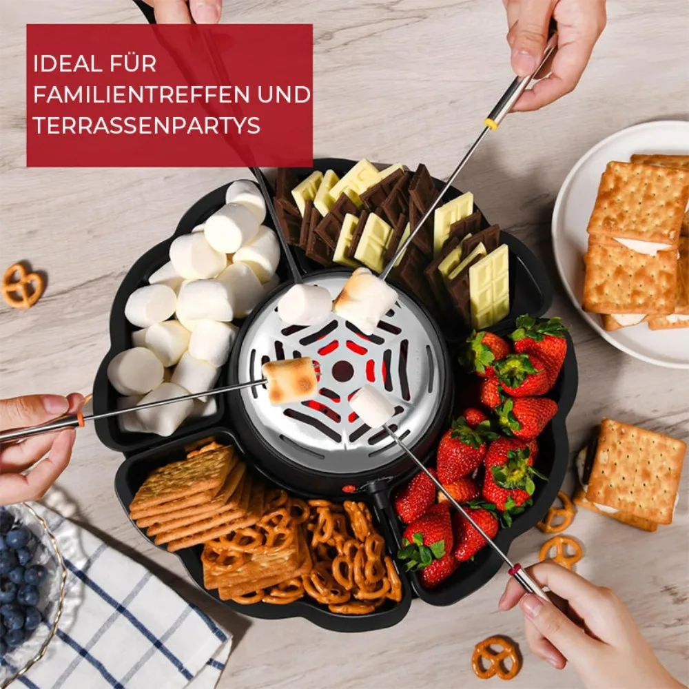 4 Roasting Forks Electric Marshmallow Roaster Movie Night Supplies Flameless 2 In 1 Smores Maker Heated Bowl Marshmallow Roaster
