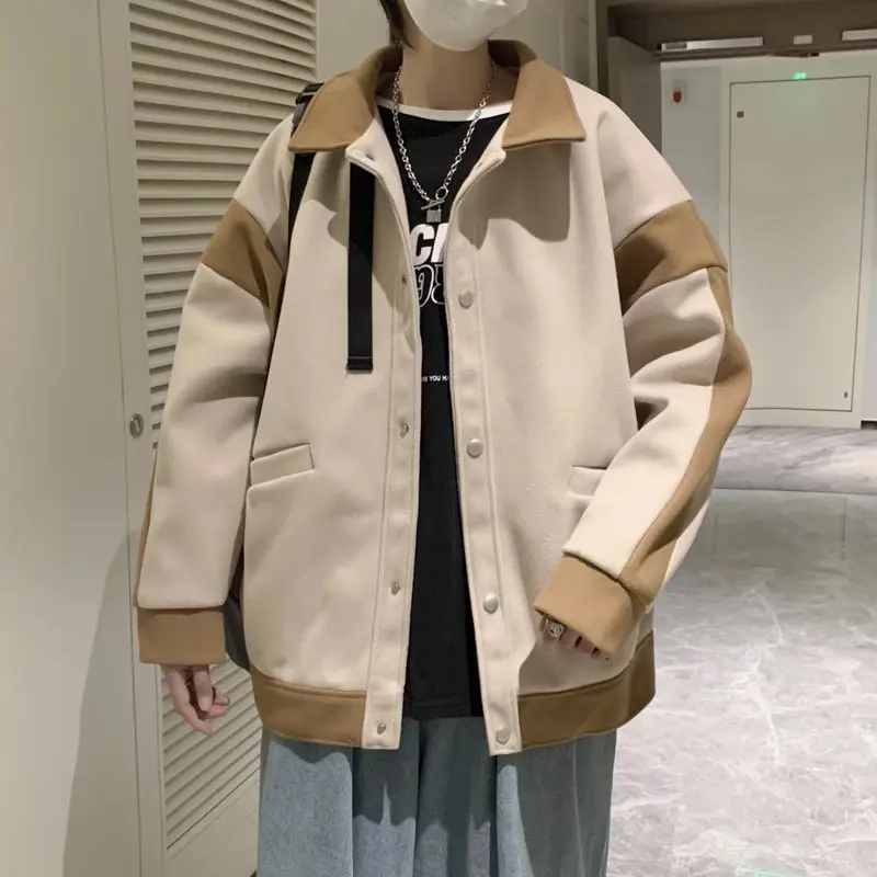 

Весенняя мужская шерстяная куртка свободного кроя в стиле ретро, универсальная, классическая, премиум-класса, в гонконгском стиле, винтажная, в стиле Ins, для создания образов