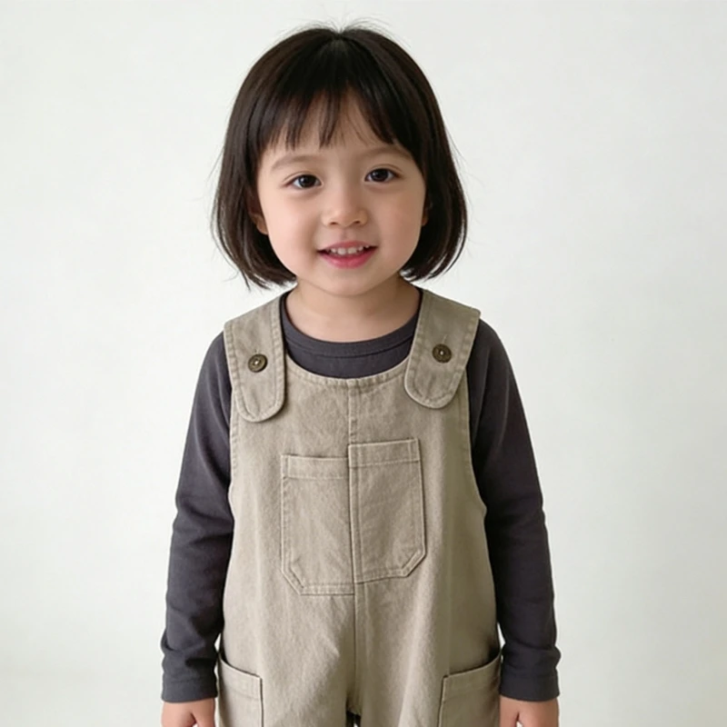 

Spring Autumn Retro Cotton Overalls Casual Pants for Toddler Boy Girl Adjustable Unisex Pants Breathable Kid Clothing 15UB