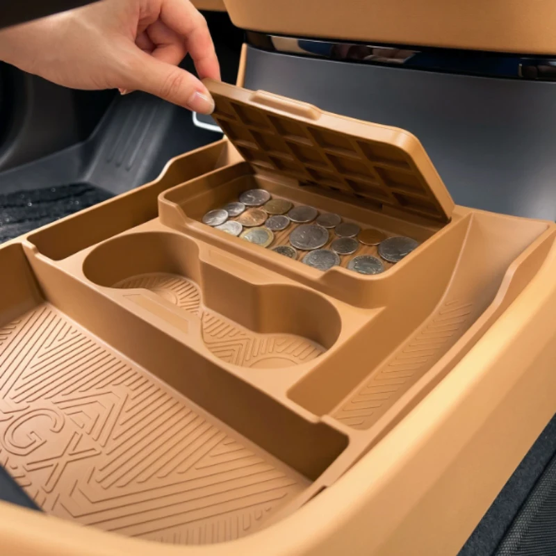 For Xpeng GX 2026 Silicone Storage Box Under Center Console Auto Interior Modified Accessories