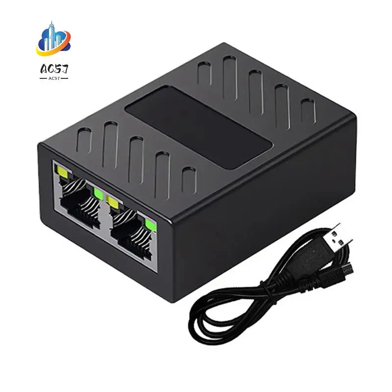 

AC57-1 To 2 Ethernet Network Cable Network RJ45 Splitter 100M Coupler Connector Extender Adapter For Computer Router Cable