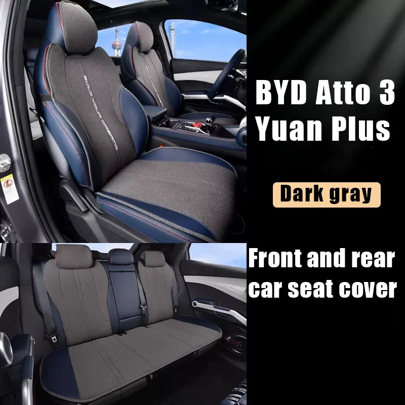 Auto Special Seat Cover Half Pack Linen Breathable and sweat absorbing Seat Protection Cushion for BYD Atto 3 EV Yuan Plus 2022