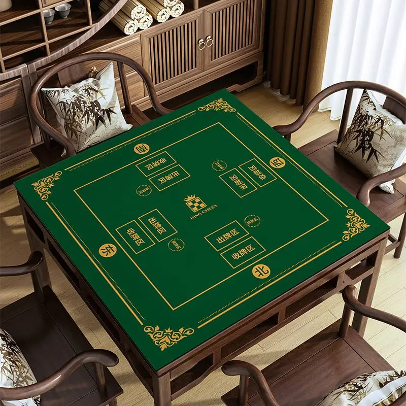 Chess And Card Gold Printing Mahjong Table Mat Anti-Slip Noise Reduction for Card Game Table Playing Room Home Decor