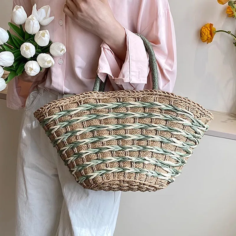 Large Capacity Women Bag Handheld Fashion Handwoven Bucket Bag Women Handbag Fashion Shoulder Bag