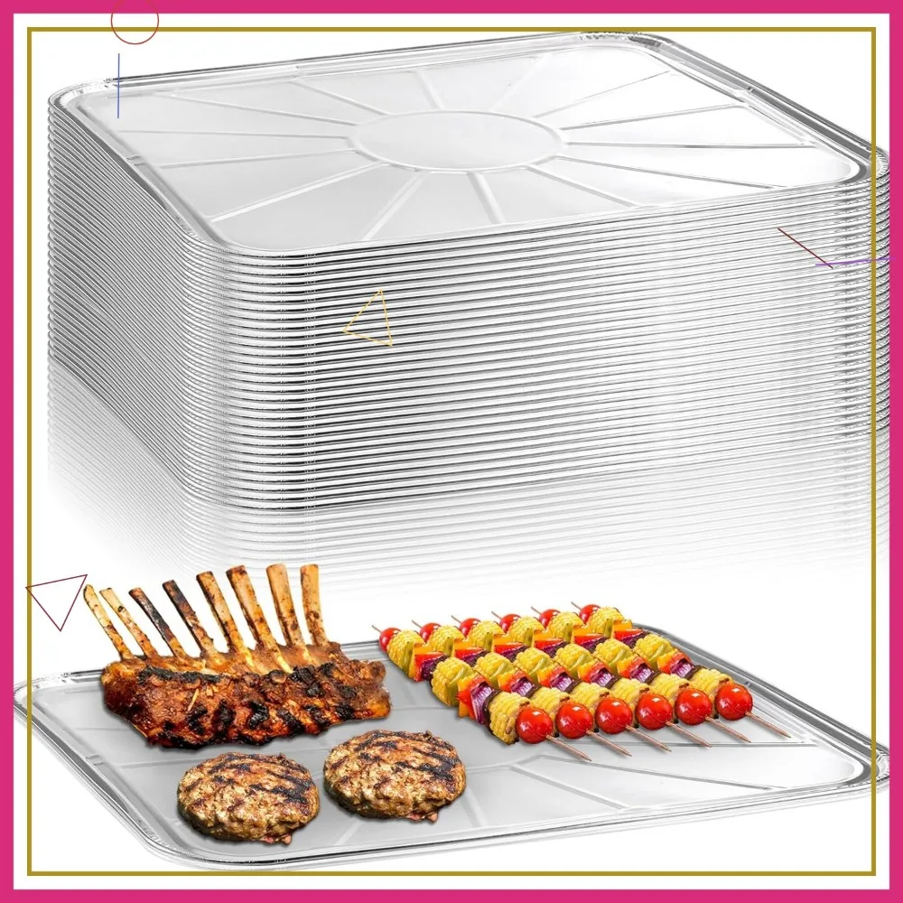 

30-Pack Disposable Aluminum Foil Oven Liners, 18.5x15.5 Inch for Baking Roasting Grilling, Keep Oven Clean