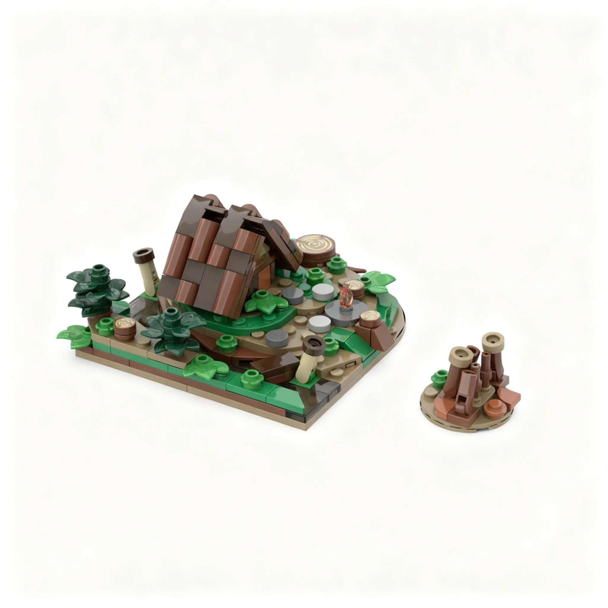 234pcs MOC Modular Buildings MINI Medieval Charcoal Burner - Expansion MINI Blaustein Castle Model Building Blocks Toy 3D Brick