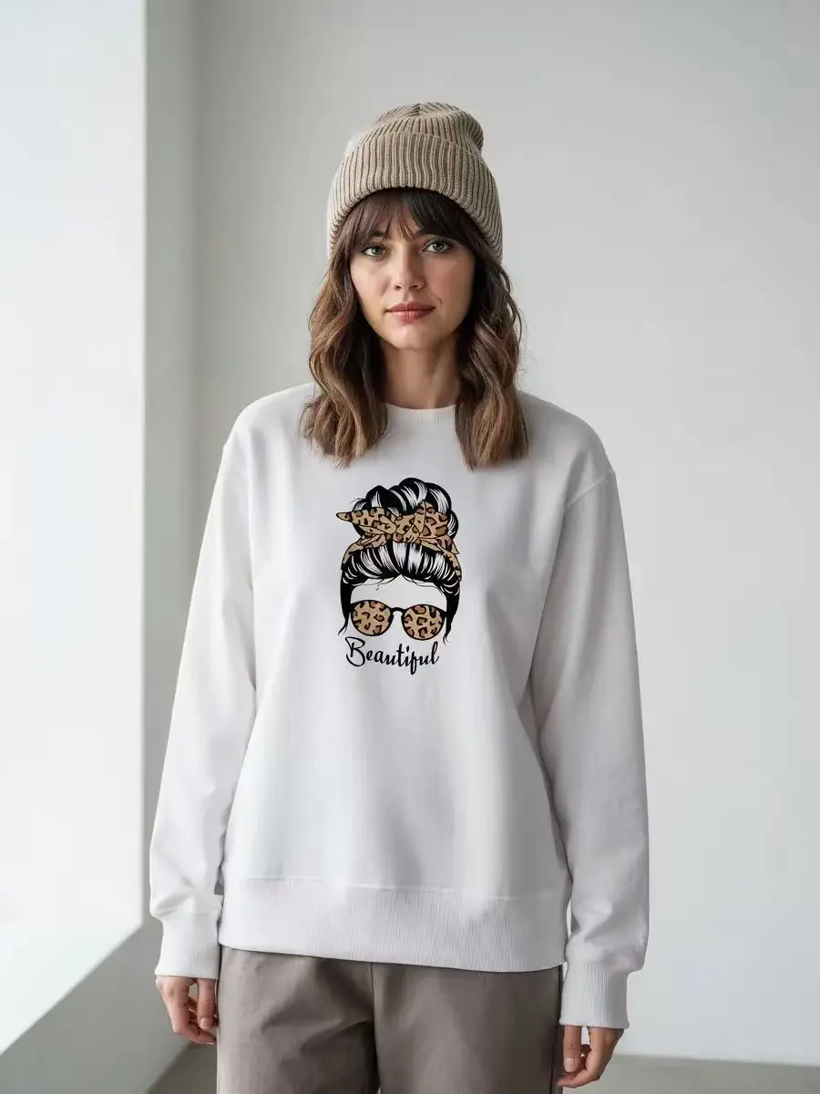 

Trendy and Youthful Autumn and Winter New Retro and Versatile Casual Sweatshirt, Printed Trendy European and American Brand Top