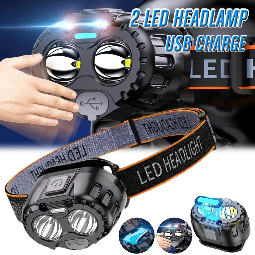 

Перезаряжаемый сенсорный светодиодный налобный фонарь, уличный водонепроницаемый аварийный налобный фонарик, фары для рыбалки, кемпинга, пешего туризма