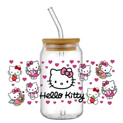 Miniso Hello Kitty Kuromi For Libbey 16oz Can Glass 3D Transfer Decal Sticker Labels DIY Logo Waterproof
