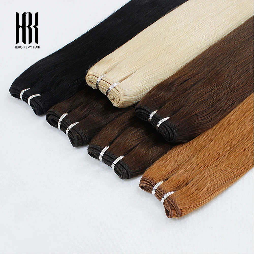 Hero Remy Hair Straight Human Hair Weaves European Remy Human Hair Bundles Weft Extensions Natural Hair Highlight 100g/pc 16-22