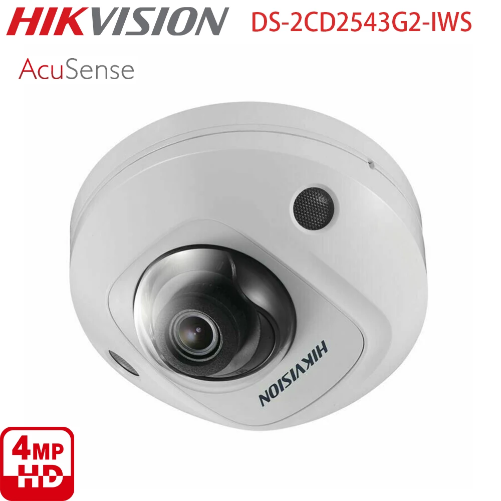 Hikvision 4MP AcuSense mini Dome IP Camera Wi-Fi Audio Alarm DS-2CD2543G2-IWS