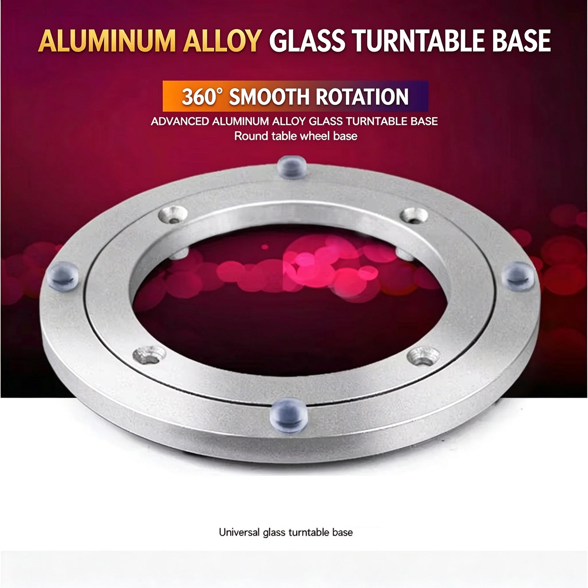 HQ SS01 ADVANCED Muted and Anti Skid Soft Rubber Tips Aluminium Alloy Lazy Susan Turntable Dining Table Swivel for Kitchen