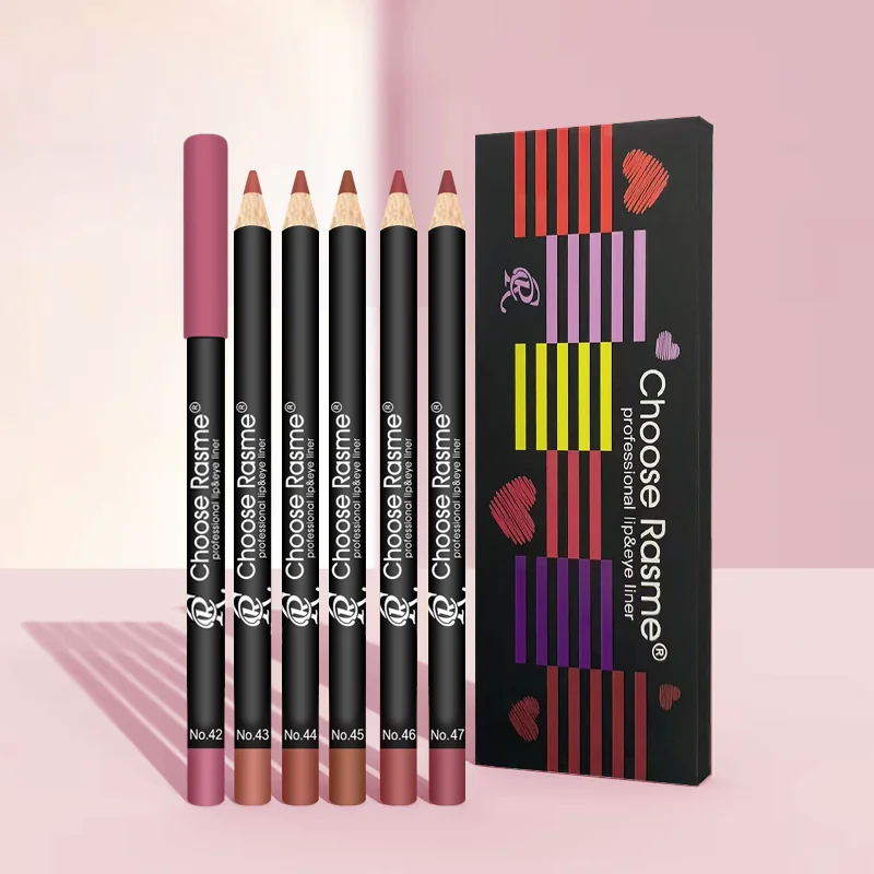6-Color Plump Lip Liner, Soft, Bright, Rich, Silky, Smooth, Delicate, Waterproof, Easy Makeup, Portable Lipliner