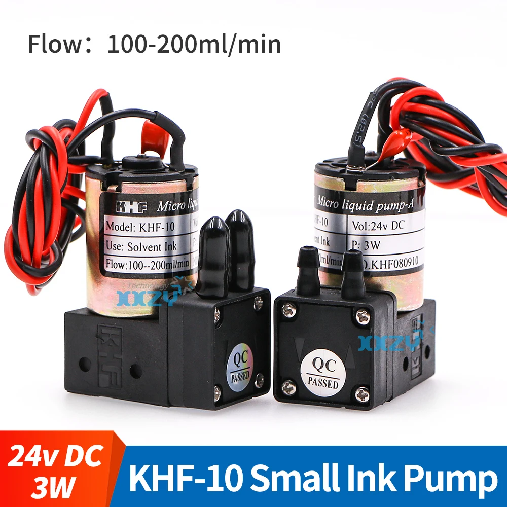 KHF-10 Small Ink Pump for Crystal Gongzheng Inkjet Printer Micro Diaphragm Pump DC 24V 3W 100-200ml/min Liquid Pump