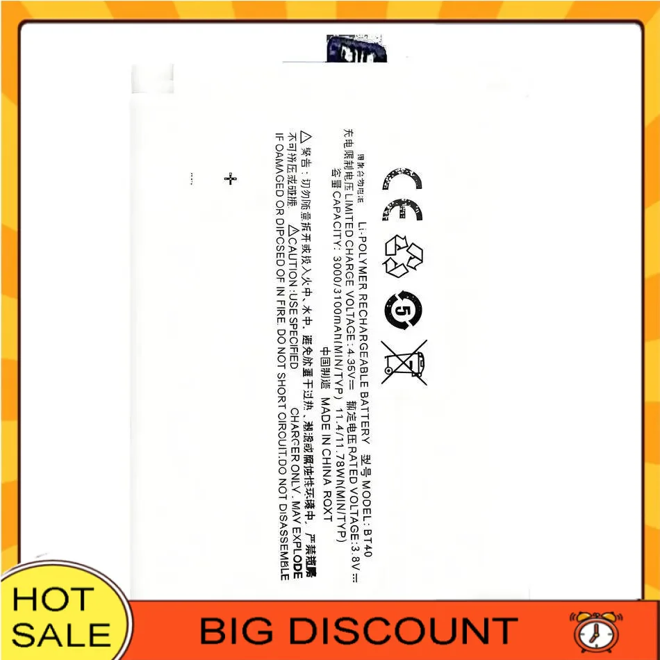 

For Meizu MX4 M460 M461 Mobile Phone Battery BT40 3100Mah High Performance