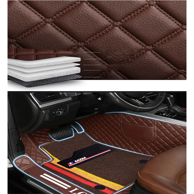 Custom Car Floor Mats For Mercedes Benz GLK 2014 2013 2012 2011 2010 2009 2008 Leather Carpet Car Interior Accessories Foot Pads