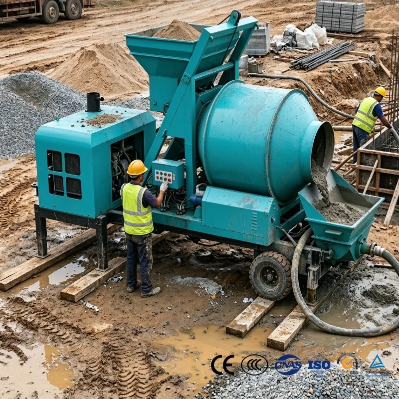 High Pressure Diesel Concrete Pump YG-50 30-35m3/h Large Hopper Enlarged Discharge Port Trailer Mounted Concrete Pump For Sale