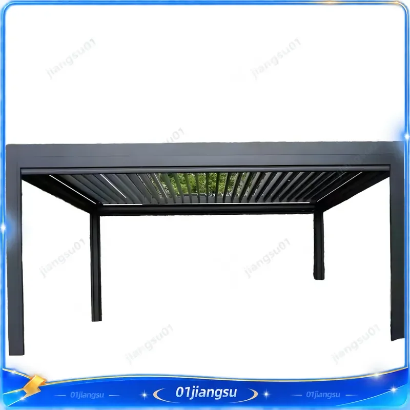 Smart Electric Motorized Pergola Aluminum Alloy Outdoor Garden Gazebo Waterproof Fluorocarbon Coated Modern Free Standing