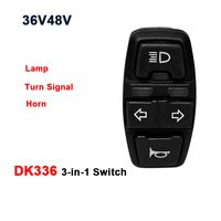 e-Bike WuXing 36V-48V DK336 3-in-1 Switch Horn Headlight Turn Switch,Bicycle Mountain bike Modification Accessories