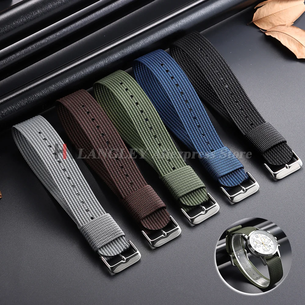 Army Sports Nylon Watch Band 18mm 20mm 22mm Braided Nylon Strap for Seiko Men's Women Fabric Nylon Bracelet Wristbelt for Omega