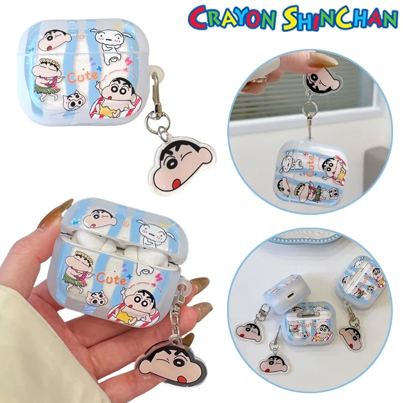 Crayon Shin-chan Cartoon Earphone Case for Airpods Pro 1 2 3 4 Anime Silicone Protective Shell for AirPods Pro 2 Headphone Cover