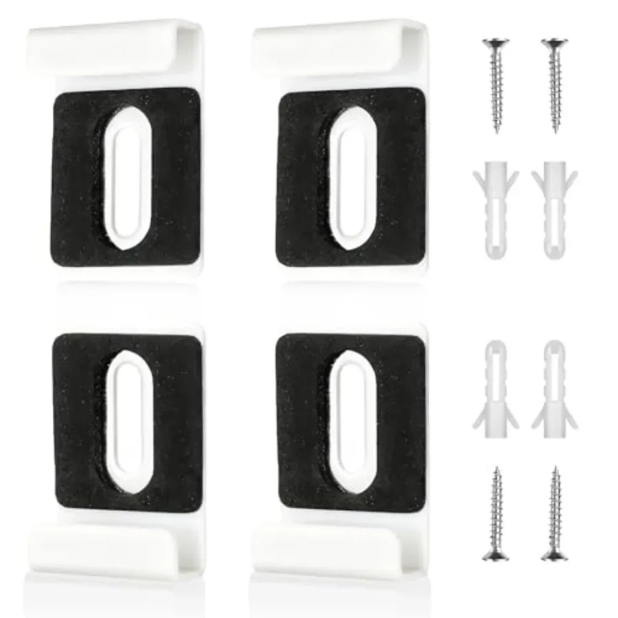 Fixations pour miroirs, 4 supports muraux pour miroirs, fixation murale pour miroir, avec vis et chevilles d'expansion, pour salle